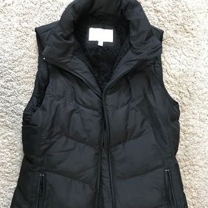 Black banana republic fuzzy vest